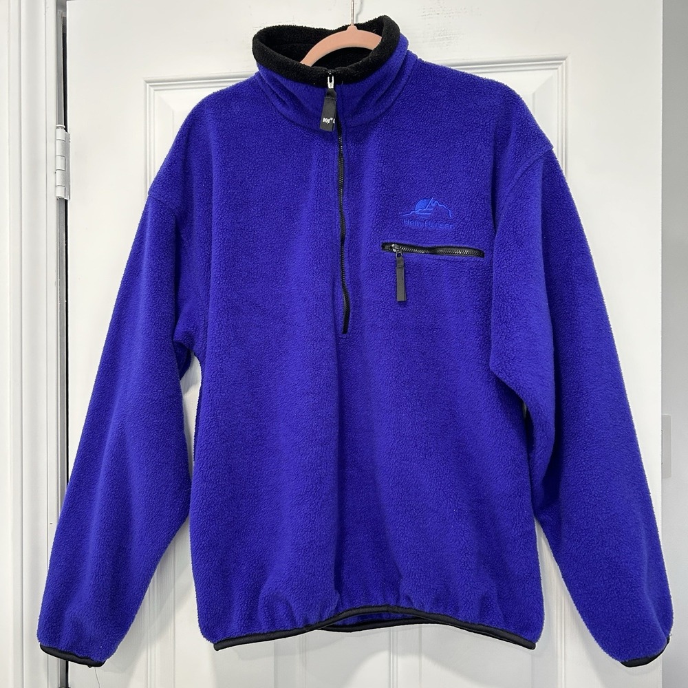 Helly Hansen Size Medium Fleece‎ 1/2 Zip Jacket Pullover bluish purple EUC
